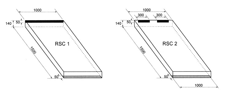 ابعاد دو نوع بام خورشیدی جهت آزمایش